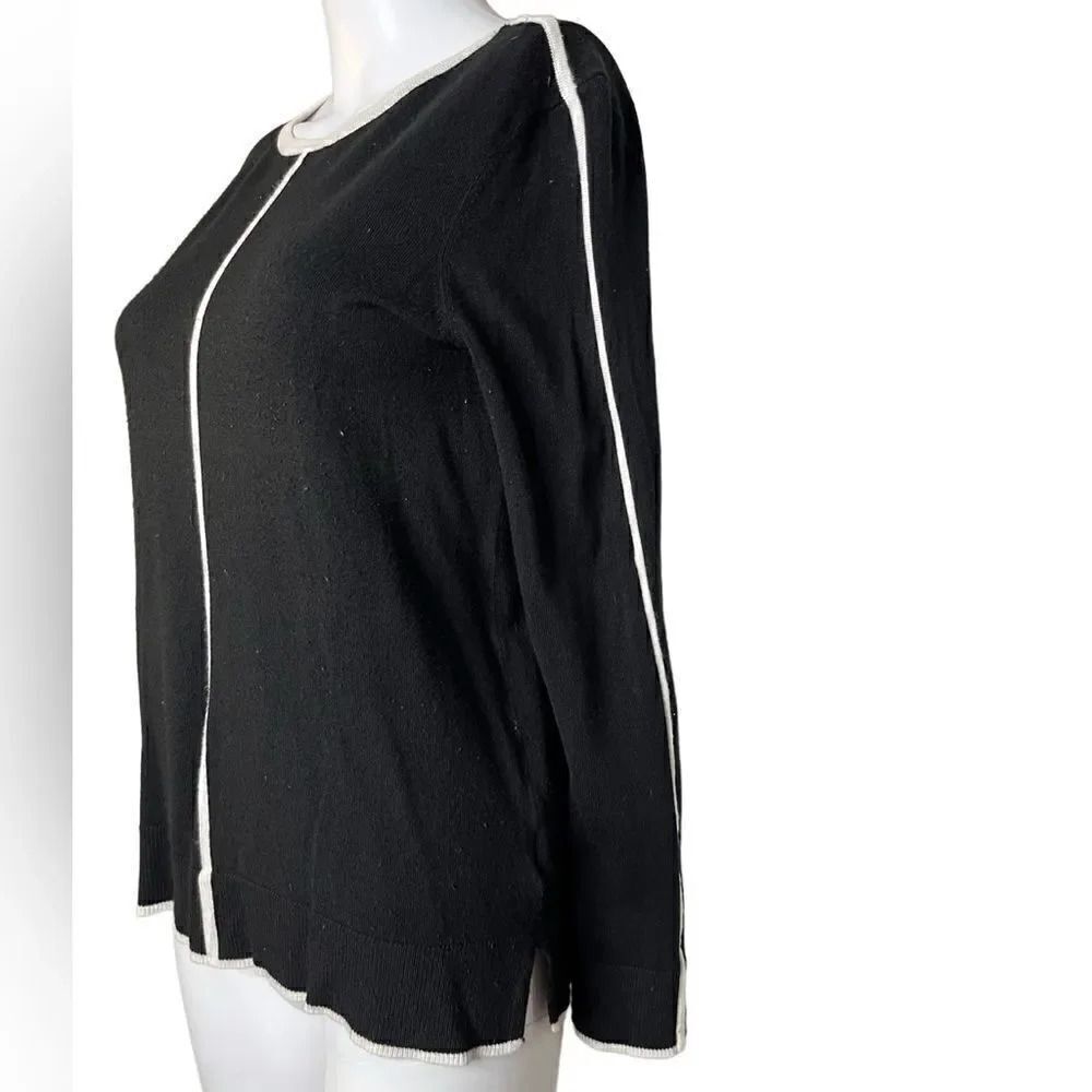 Calvin Klein Business Casual Long Sleeve Sweater Top Black and White XS